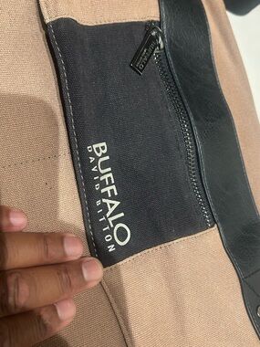 Buffalo David Bitton Canvas Tote Satchel Bag with Black Trim